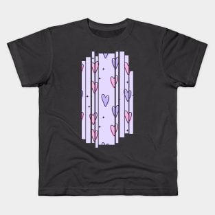 Purple and pink hearts illustration Kids T-Shirt